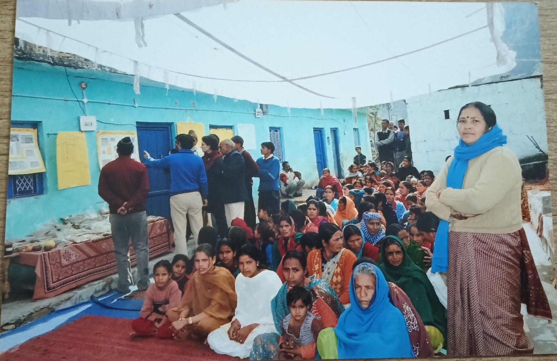 Rural children reading books in a village classroom
